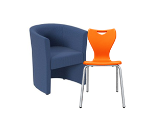 Comfortable seating for school library reading zones