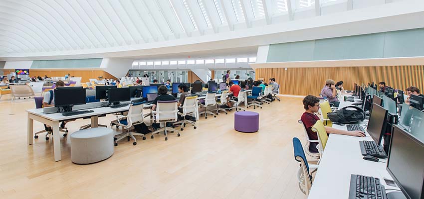 Florida Polytechnic University bookless library interior image