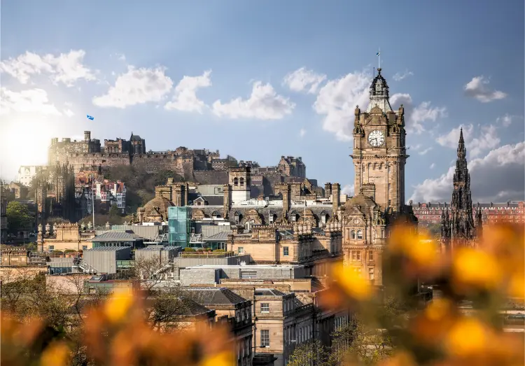 Edinburgh skyline with Edinburgh Castle