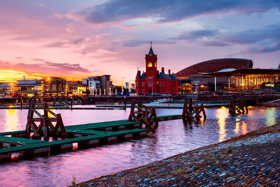 Cardiff Bay at sunset